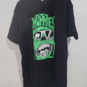 Here Come The Mummies Next Level Apparel Black and Green Short Sleeve Tee